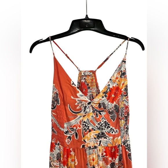 Free People Intimately Through The Vine Printed Maxi Dress Red Pink Combo Sz S - Picture 6 of 12